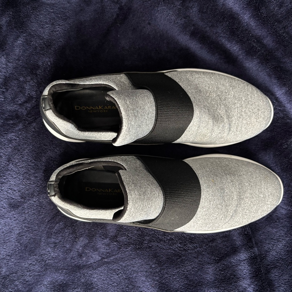 Donna Karan Women's Black and Gray Slip-On Sneakers
